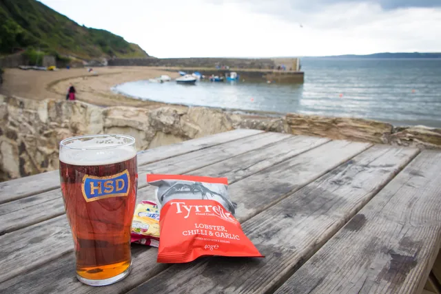 A much needed pint and snack stop at Polkerris