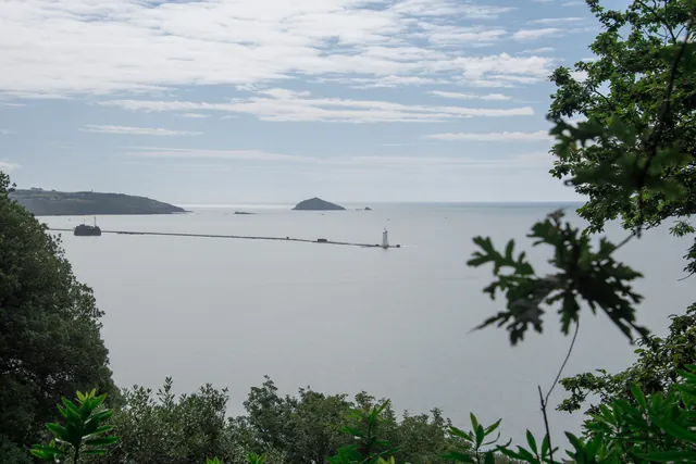 Looking across The Sound to the Plymouth Breakwater