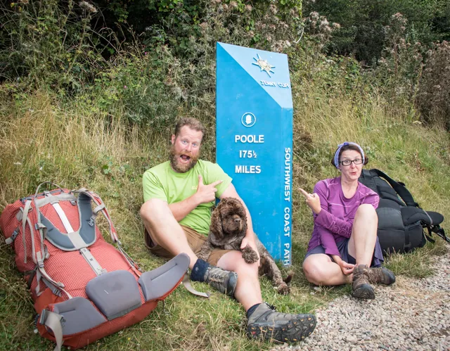 Being ecstatic at leaving Plymouth, we were doubly ecstatic to see this mile-marker - shame then that it's pure fiction!?!