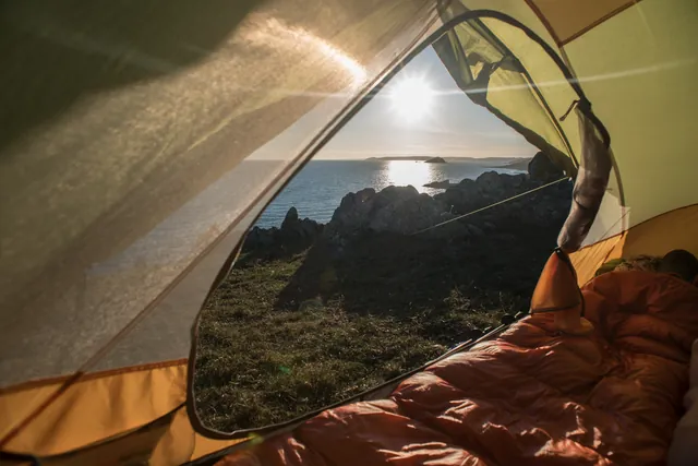 Glorious tent view and weather on Hilsea Point