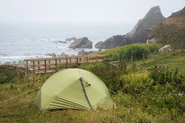 Damp weather during our camp at Westcombe Beach