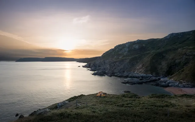 Wild camping at its best on the Pig's Nose near East Prawle