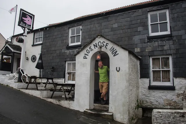 Our favourite pub along the whole SWCP - The Pig's Nose Inn at East Prawle. Very quirky inside. Classic British pub