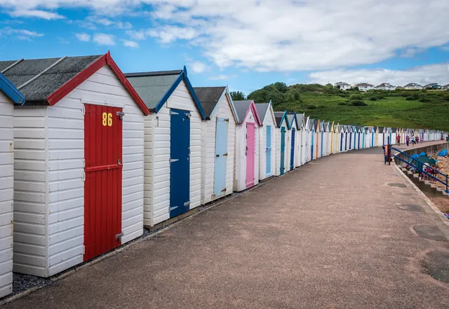 Colourful beach huts at Broadsands
