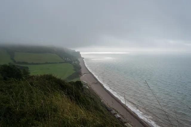 Branscombe Beach in murky conditions