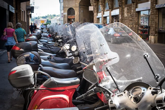 Bikes parked up in Florence, as far as the eye can see