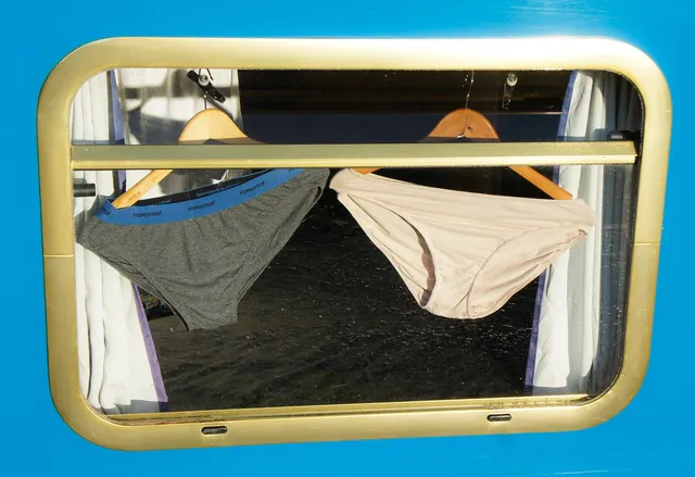 Rapid pant drying technique being used on one of the other boats