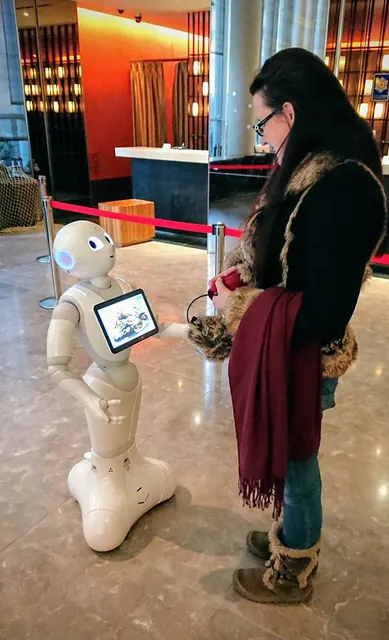 Robot hotel greeter - was unable to fulfil Gill's request for a super early check in after an overnight flight - we moved on