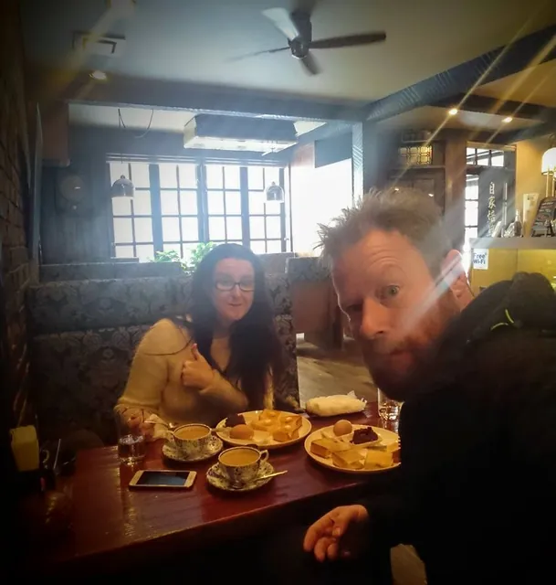 Cute little Cafe Tirol serving fresh roasted / ground coffee, and egg & sweet bean jam with toast. Notice how gnarly I'm looking. FYI: inside, I feel how I look