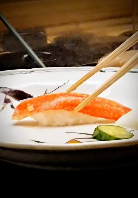 Snow crab nigiri sushi. A Gill order