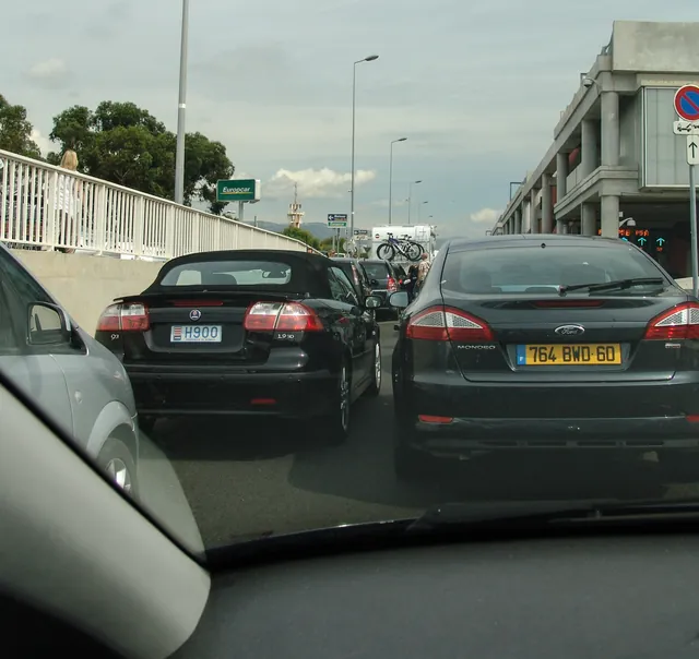 Queues leaving Nice airport. Think there were strikes on, unsurprisingly