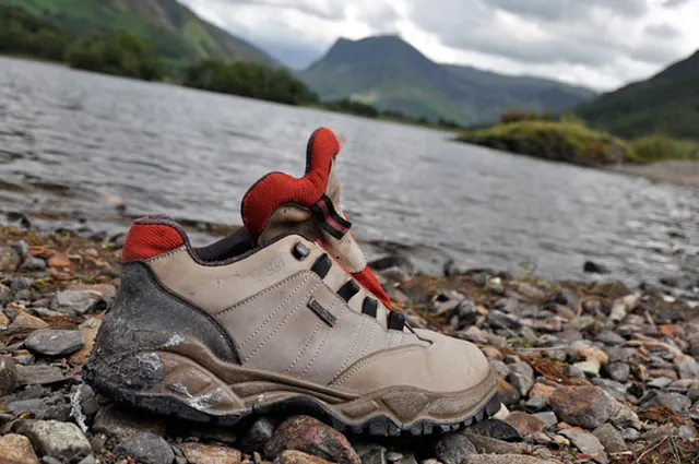 Not sure how this single boot got here, but it's enjoying some splendid views on a private shale beach