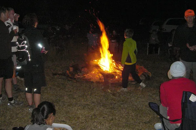 The roaring campfire was the perfect tonic to relax our aching muscles