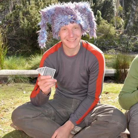 With a mid-afternoon arrival, we make the most of the sunshine and play some cards (round loser wears the garish hat)