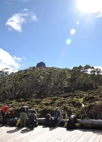 With the exception of posh tour guides, all leave their packs for side-trips at the bottom