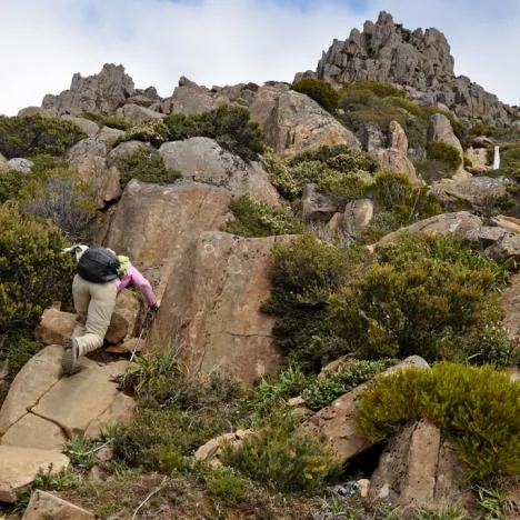 After Mount Doris, the track gets steeper and some boulder climbing is involved