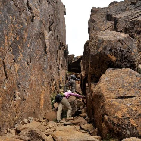 We shouldn't have come up here, but this was the hardest part of the climb