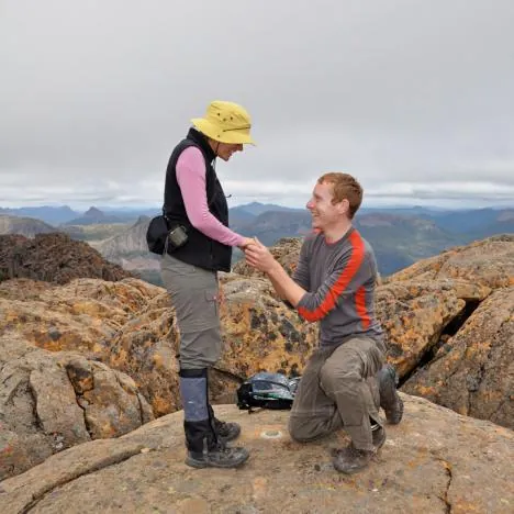 Congratulations Ed and Mericia - marriage proposal on the summit of Mount Ossa (accepted btw :-)