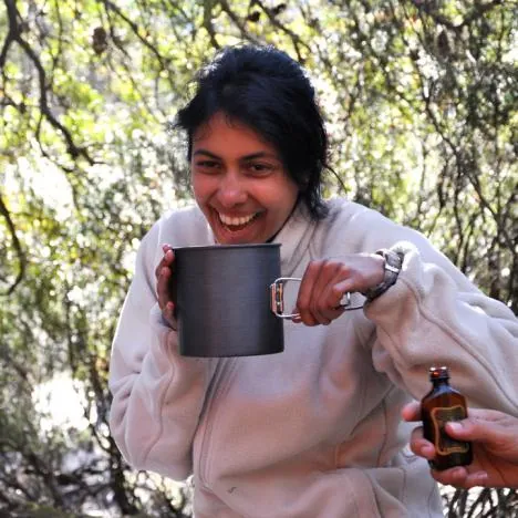 We all had a nip of brandy in our coffee/tea at this final camp - we felt the need to start celebrations!