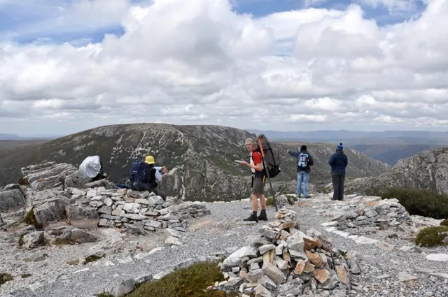 Good views of the lake - a few day-trippers up here also in blustery conditions