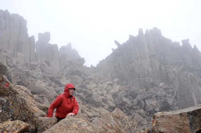 A lot of rock and boulder hopping involved getting to the top