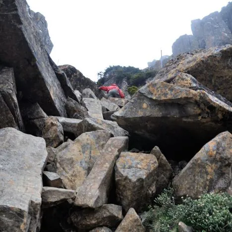 The final climb up Cradle Mountain is not for the feint-hearted