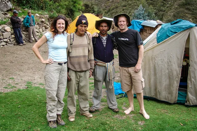 Horses can't go on the Inca Trail, just porters. We say goodbye to Fortunata and Hilbert