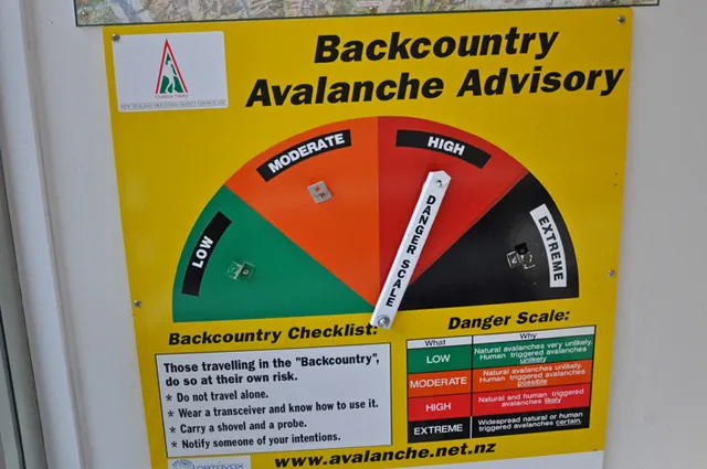 Conditions were looking a bit precarious at the Arthur's Pass Visitor Centre - the ranger advised us about making 'sensible decisions' when up there