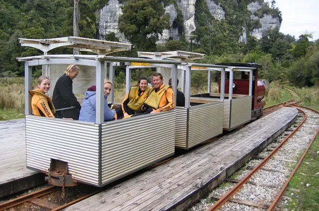 Starting the trip on this Thomas the Tank Engine-esque transport to the cave start - thanks to Howie (our guide) for some of these photos