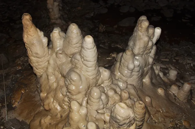 Some weird stubby looking stalagmite formations