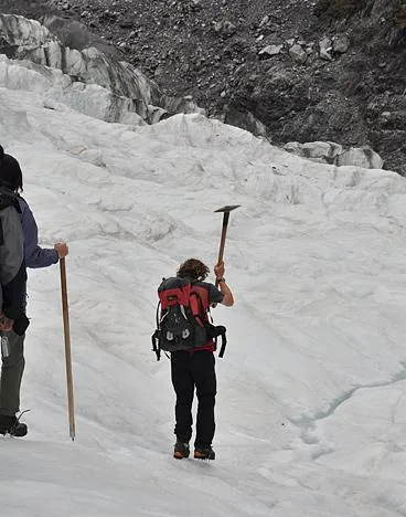 Kurt, our guide, led the way with his faithful pickaxe to cut out ice steps