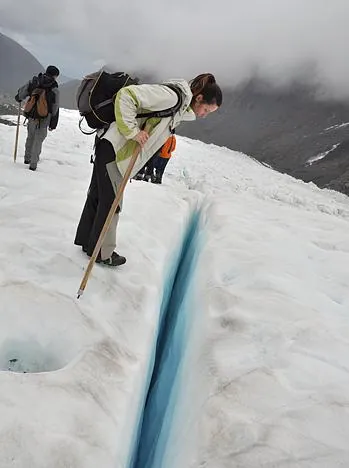 Most of the crevasses had an amazing blue colour