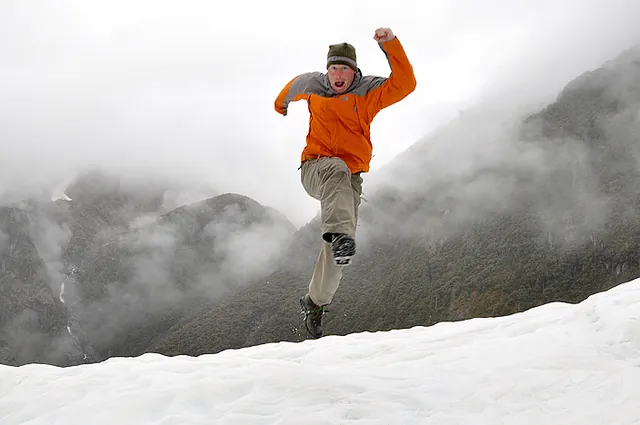 The mini-crampons were pretty good at biting into the ice