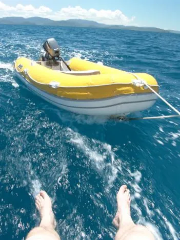 Wherever we went, our faithful panga boat followed behind us
