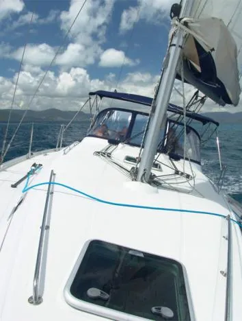 A much better size and layout on this yacht ... oh yeah, and double steering wheels!