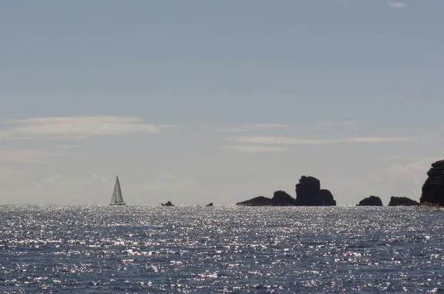 After much scuba diving, we round Pinnacle Point on Hook Island