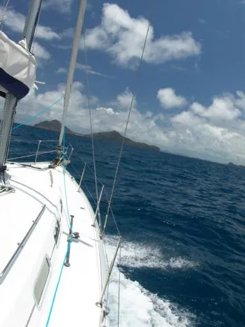 We head across the choppy open Coral Sea to Border Island for lunch and snorkelling