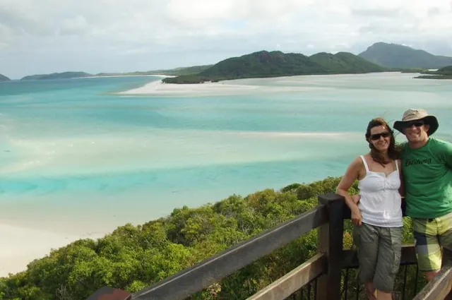 We reach Whitehaven Beach / Hill Inlet on Whitsunday Island in mediocre conditions