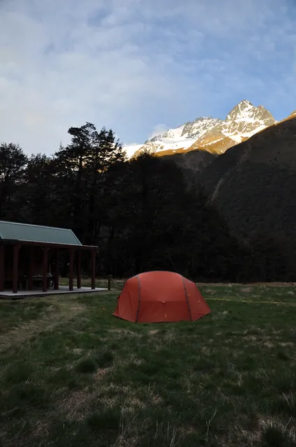All camped up on our own with good mountain vistas around us
