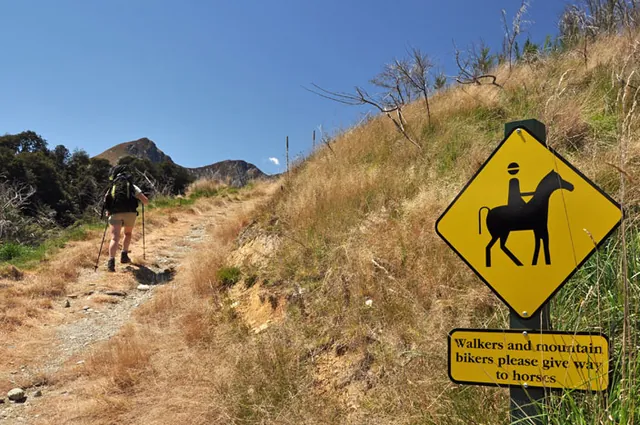 With 18kg backpacks on, going uphill, I'd hope the horses would make way for us!