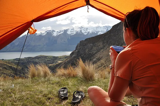 Spectacular view from the tent as we settle for tea