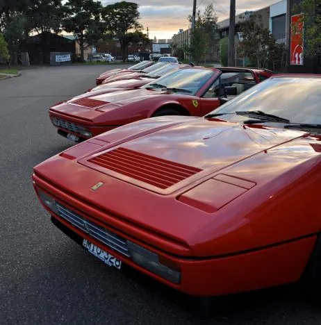 The Ferraris are immaculately polished and presented for our arrival at Piccola Scuderia HQ