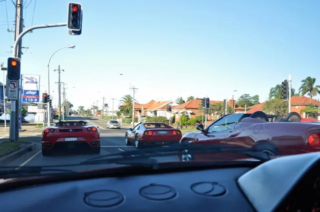 A sea of red at the traffic lights